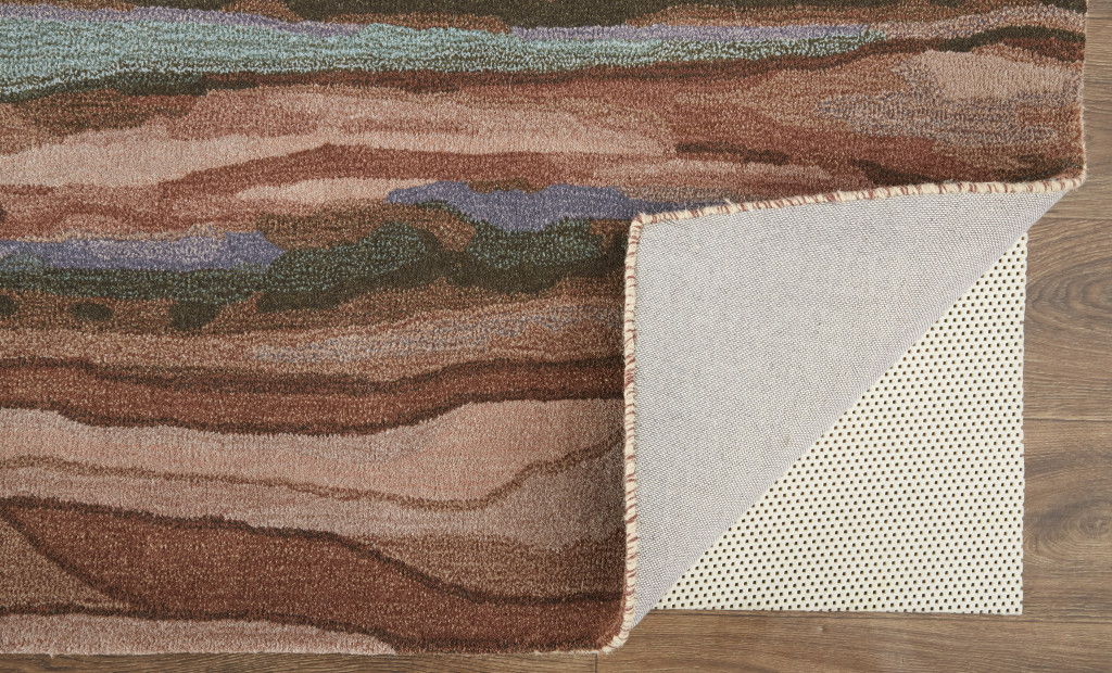 10' x 14' Wool Abstract Hand Tufted Area Rug - Blue And Red