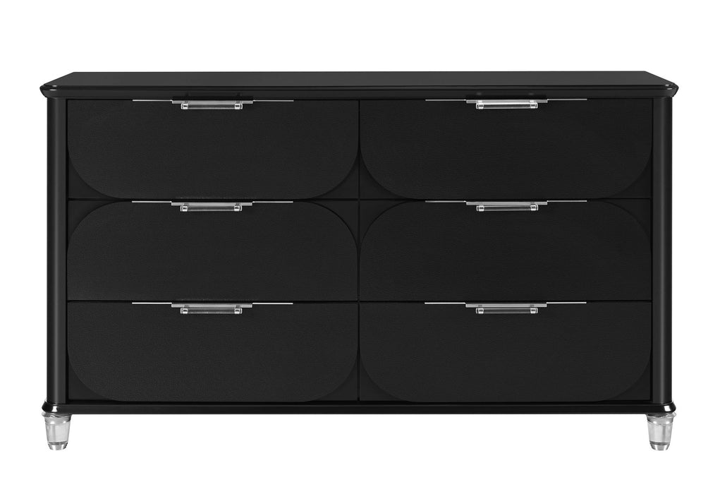 Lando - 5 Piece Queen Bedroom Set (Bed, Dresser & Mirror, Nightstand, Chest) - Black