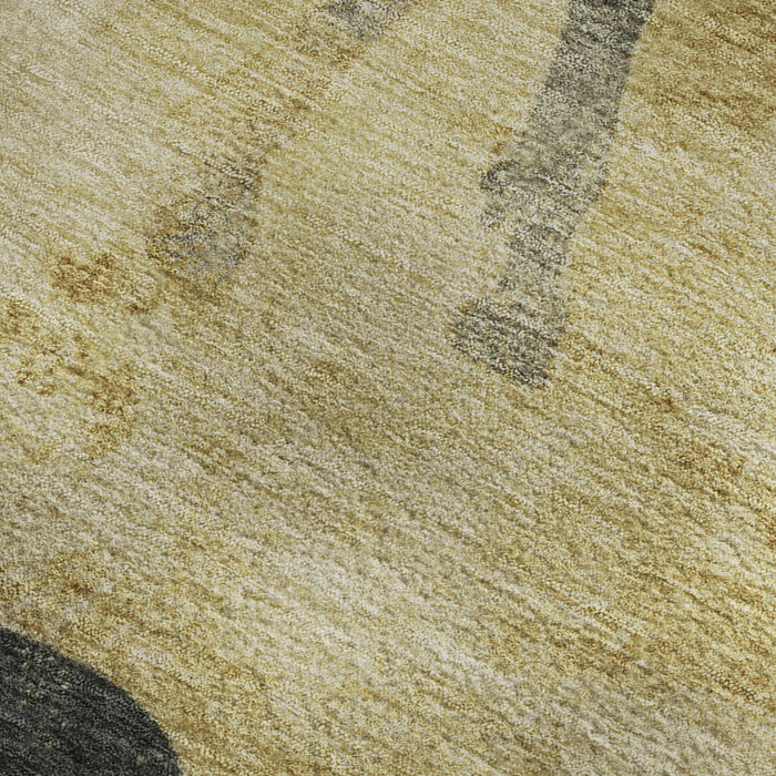 10' X 14' Animal Print Washable Area Rug With UV Protection (698968) - Gold / Charcoal