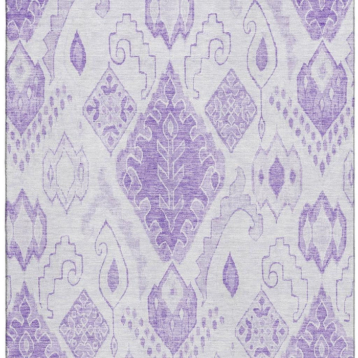 10' X 14' Moroccan Washable Area Rug With UV Protection - Purple And Ivory