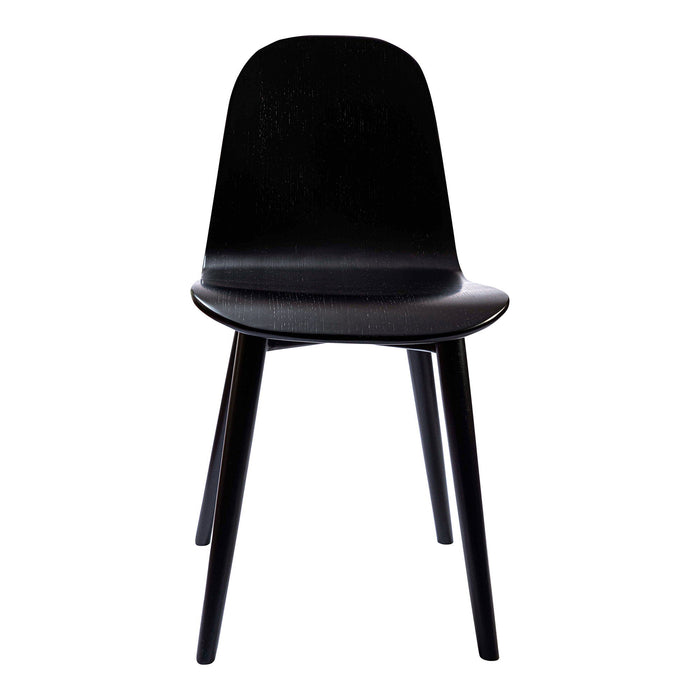 Solid Wood And Wood Dining Side Chair - Black