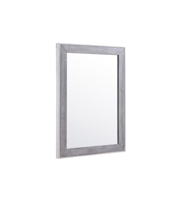 40" Framed Accent Mirror - Gray / Silver