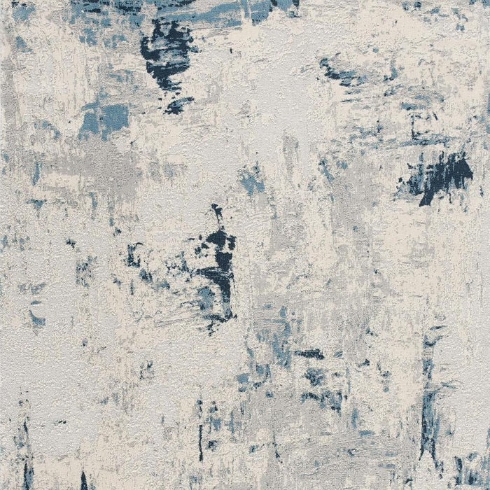 2' X 30' Abstract Area Rug (609830) - Blue / Beige / Gray