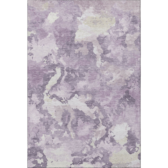 10' X 14' Abstract Washable Area Rug With UV Protection (693348) - Lavender / Ivory