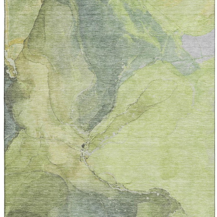 10' X 14' Abstract Washable Area Rug With UV Protection (701189) - Green / Gray