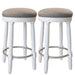 Set of two Giga 360° swivel wooden barstools with upholstered seats, counter height, showcasing the stylish, modern design.