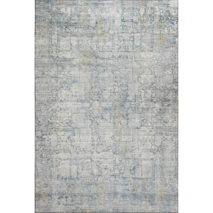10' X 14' Oriental Washable Area Rug With UV Protection (700661) - Linen / Blue