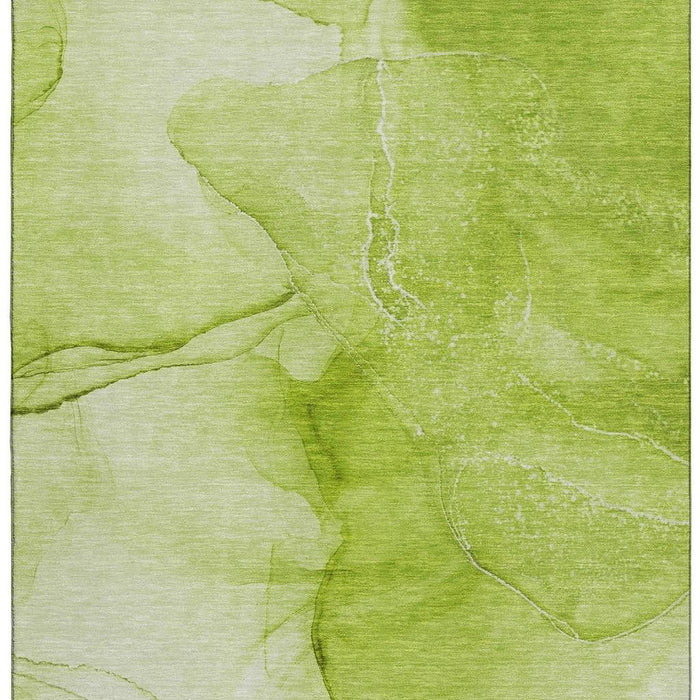 10' X 14' Abstract Washable Area Rug With UV Protection (646864) - Green / Ivory