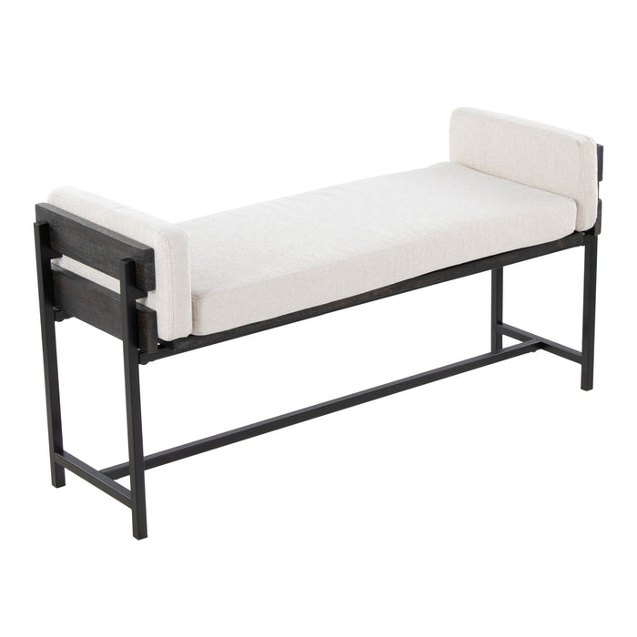 Kari - Farmhouse Bench - Gray Wood