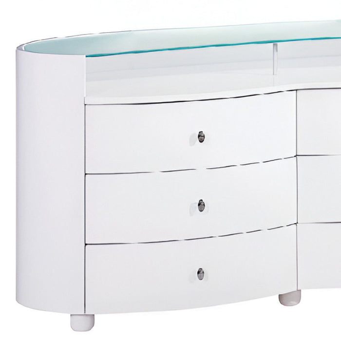 Sophisticated High Gloss Dresser - White