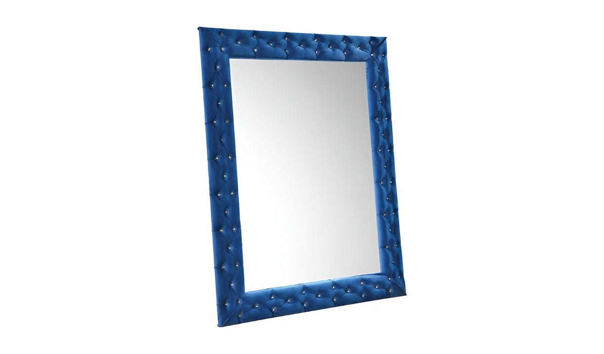 74" Square Wood Framed Mounted Accent Mirror - Blue