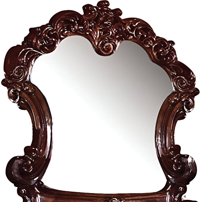 45" Crowned Top Solid Framed Mounted Dresser Mirror - Brown
