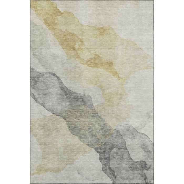 10' X 14' Abstract Washable Area Rug With UV Protection (718163) - Beige / Gray