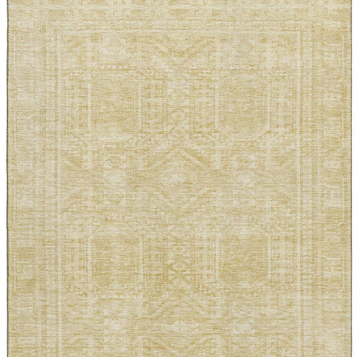 10' X 14' Geometric Washable Area Rug With UV Protection (708157) - Wheat / Beige