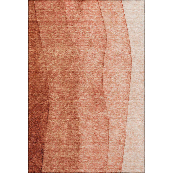 10' X 14' Ombre Washable Area Rug With UV Protection (656364) - Rust / Ivory
