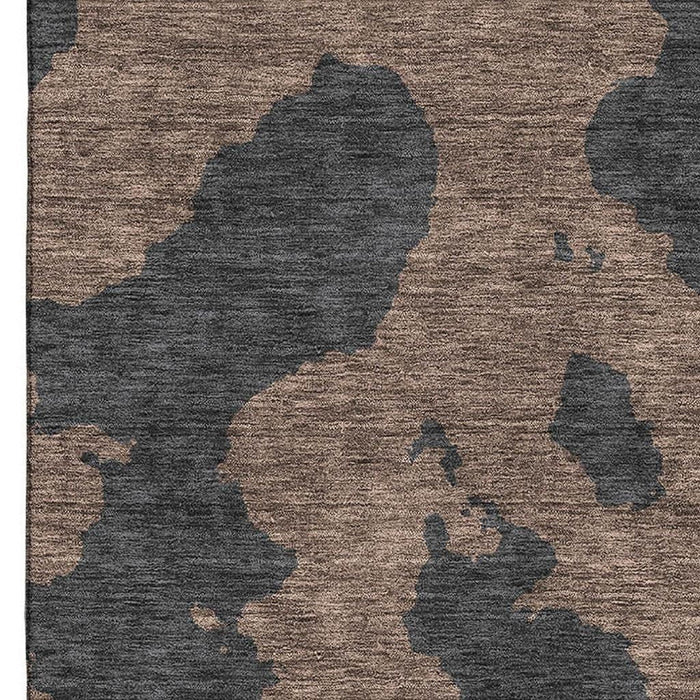 10' X 14' Abstract Washable Area Rug With UV Protection (677016) - Chocolate / Brown
