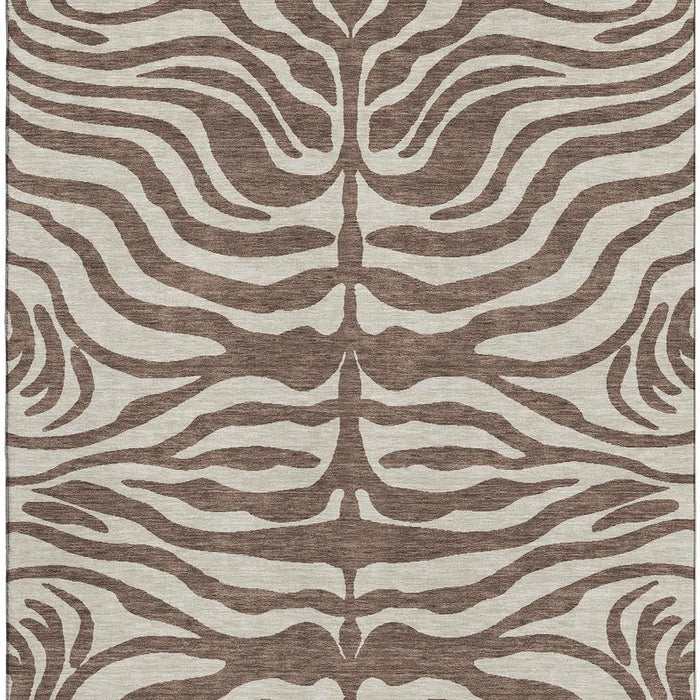 10' X 14' Animal Print Washable Area Rug With UV Protection (681749) - Brown / Beige