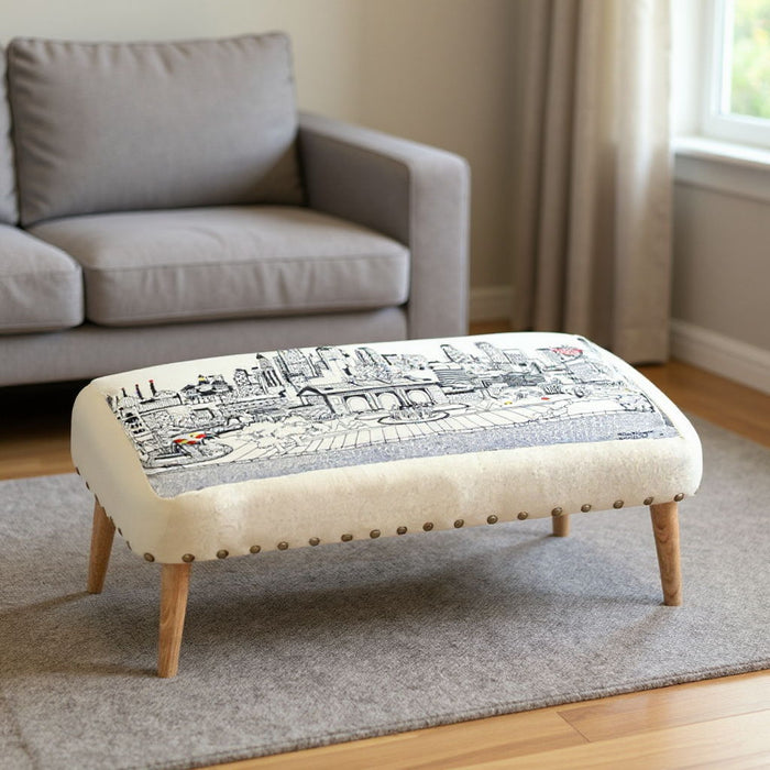 Ottoman Wool - Cream / Brown