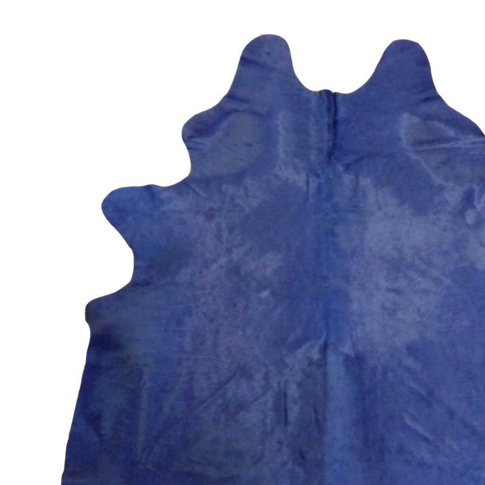6' Dyed Stenciled Cowhide Rug - Navy