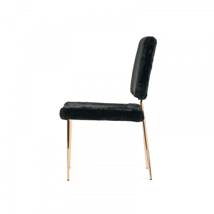 Modern Upholstered Fabric Dining Side Chairs (Set of 2) - Black
