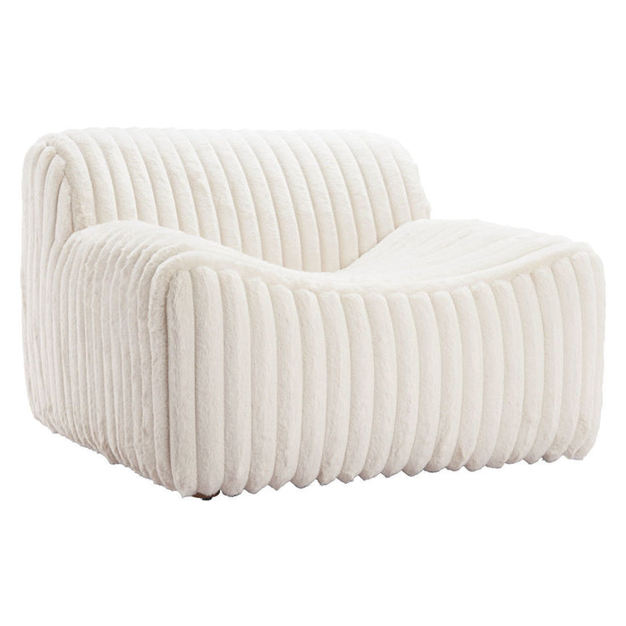 Faux Fur Tufted Lounge Chair - Cream