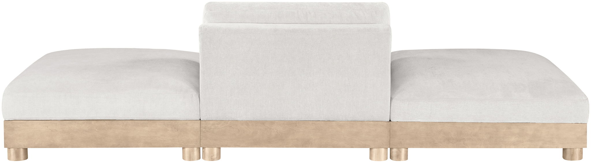 Turin - Chenille Fabric Upholstered Modular Sectional - White