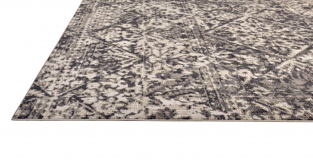 10' x 14' Abstract Stain Resistant Area Rug - Gray Ivory And Silver