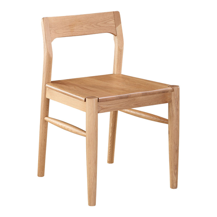 Solid Wood Open Back Dining Side Chairs (Set of 2) - Natural