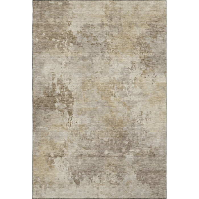 10' X 14' Abstract Washable Area Rug With UV Protection (717158) - Tan / Beige