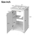 Giga bathroom vanity with sink, freestanding single cabinet, soft-close door and adjustable shelf, modern bathroom storage unit