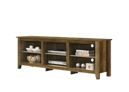 Giga Benito TV stand with open shelves and cable management, showcasing a modern design for supporting flat-screen TVs.