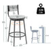 Set of two Giga swivel bar stools with metal frames and hand-woven paper rope seats for kitchen counters and dining areas.