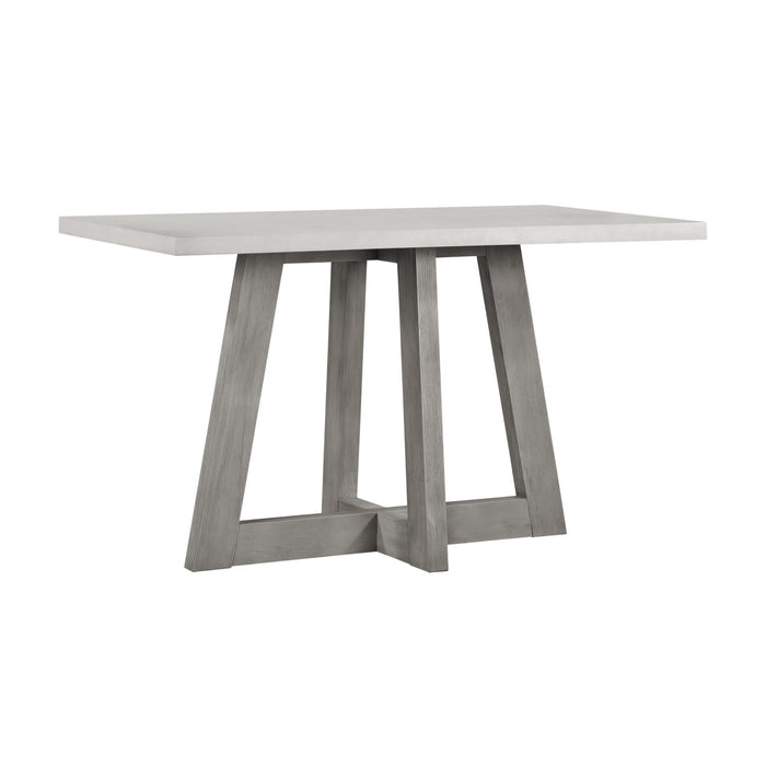 Concrete And Solid Wood Rectangular Bar Table - Gray