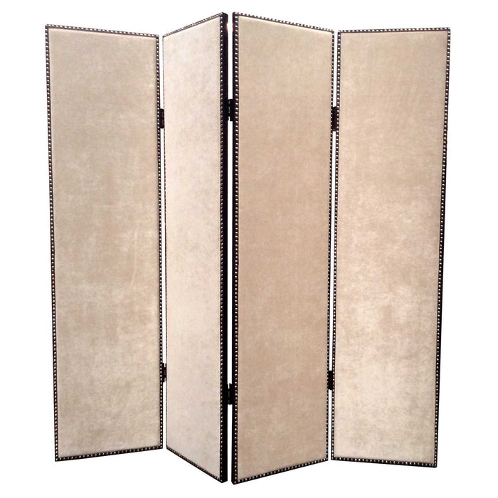 Wood & Fabric Chateau Screen - Beige
