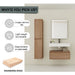 Modern Giga wall-mounted 30-inch bathroom vanity with resin sink and dual side cabinets in imitation oak finish.