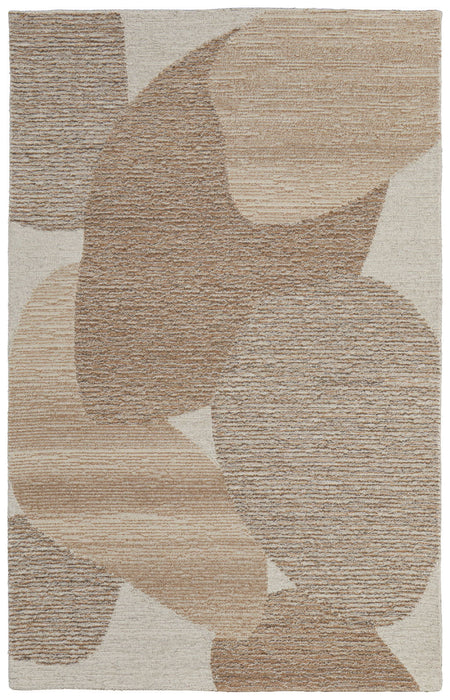 9' X 12' Wool Abstract Hand Tufted Area Rug (567608) - Brown / Tan / Ivory