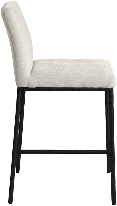 Reeves - Chenille Fabric Upholstered Counter Stool (Set of 2) - Black Base