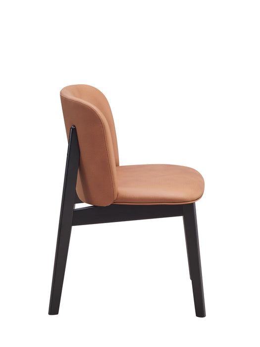 Upholstered Fabric Wing Back Dining Side Chairs (Set of 2) - Camel