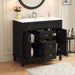 Giga bathroom vanity with top sink, basin on cabinet, soft closing doors and drawers, modern design in a sleek bathroom setting