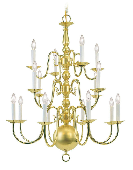 33'' Multi Light Dimmable Chandelier With Shades - Brass