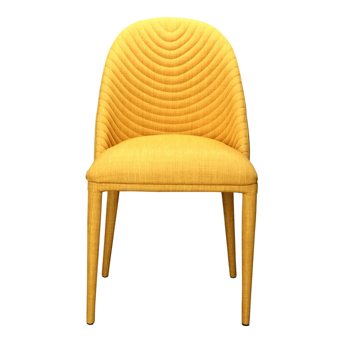 Upholstered Fabric Dining Side Chairs (Set of 2) - Yellow
