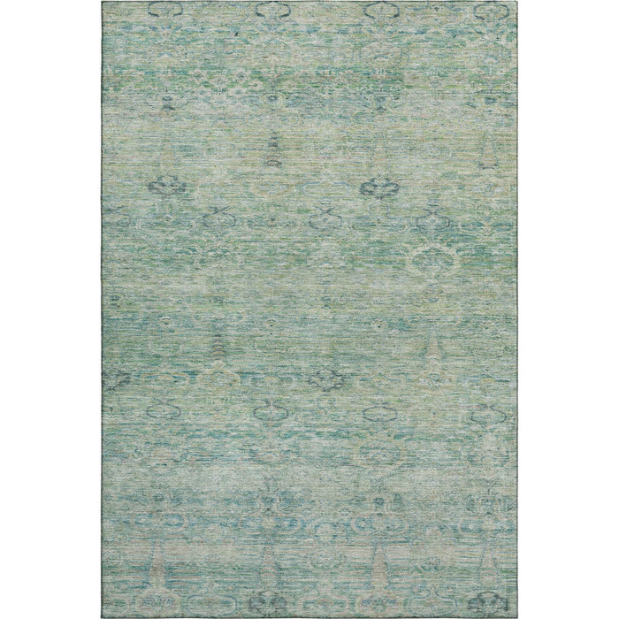 10' X 14' Abstract Washable Area Rug With UV Protection (717524) - Teal / Pale Aqua