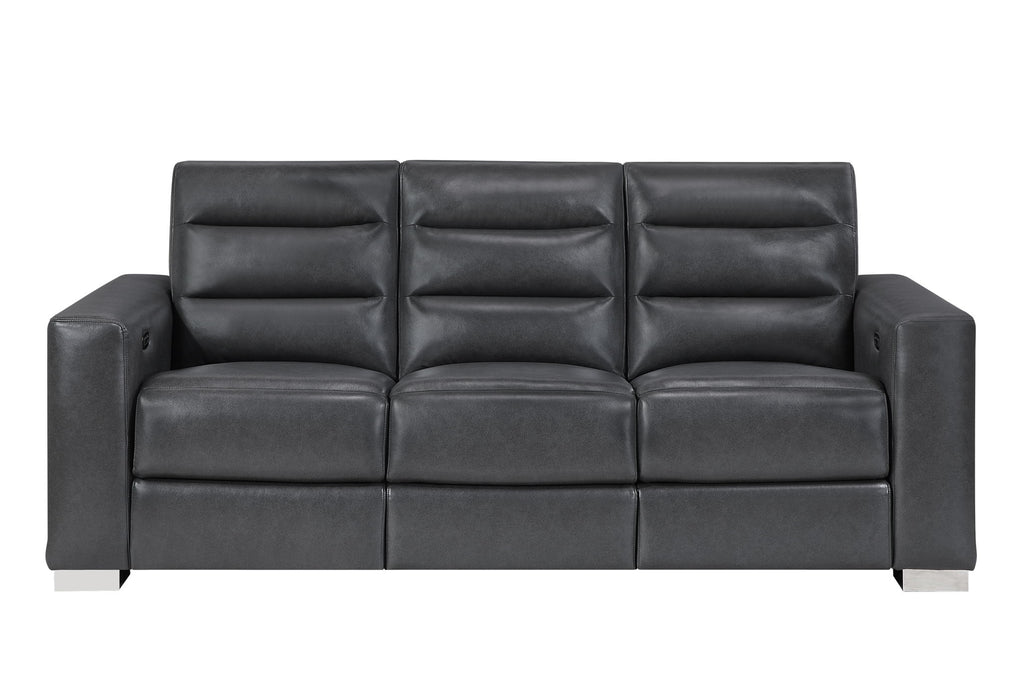 Ylime - Power Reclining Sofa With Bookcase LED - Charcoal