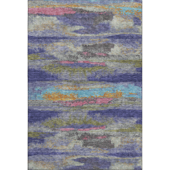 10' X 14' Abstract Washable Area Rug With UV Protection (675018) - Lavender / Pink / Orange