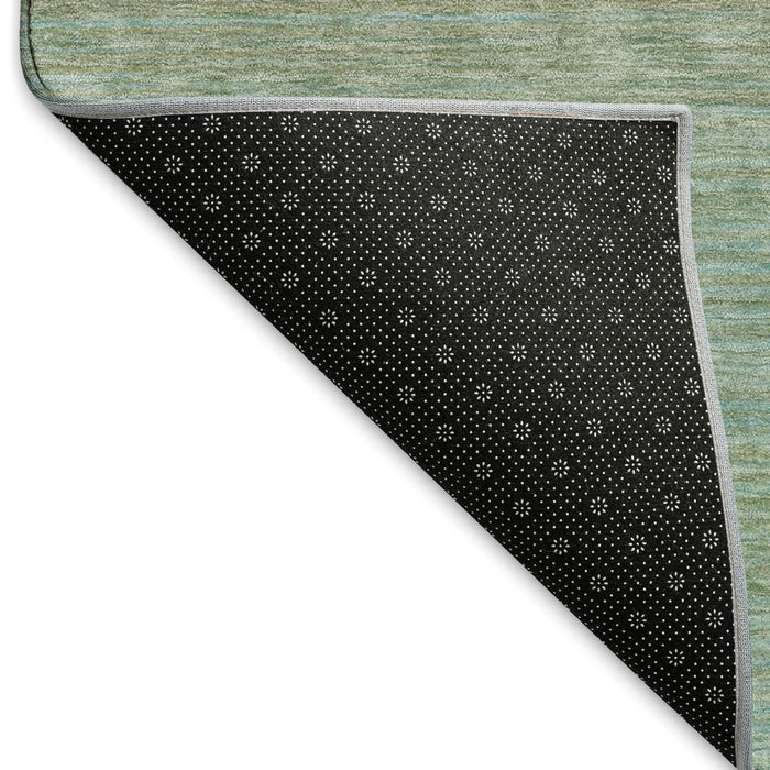 10' X 14' Striped Washable Area Rug With UV Protection (692793) - Teal / Taupe