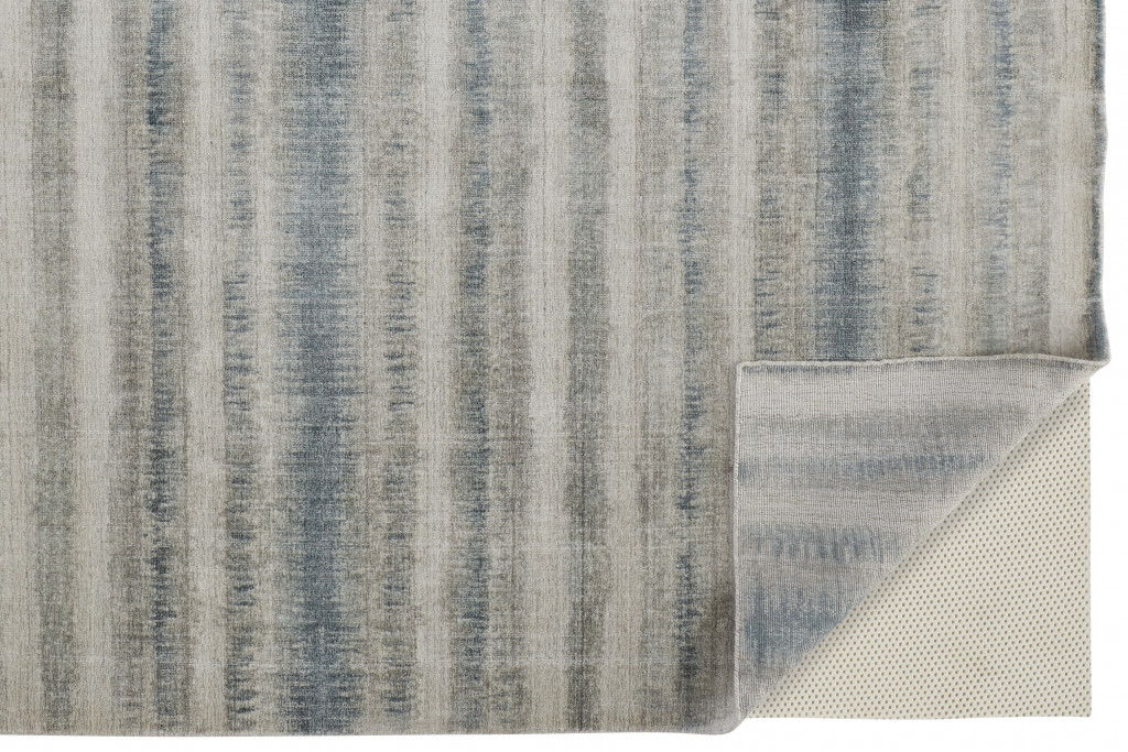 8' x 10' Abstract Hand Woven Area Rug - Gray Blue And Green