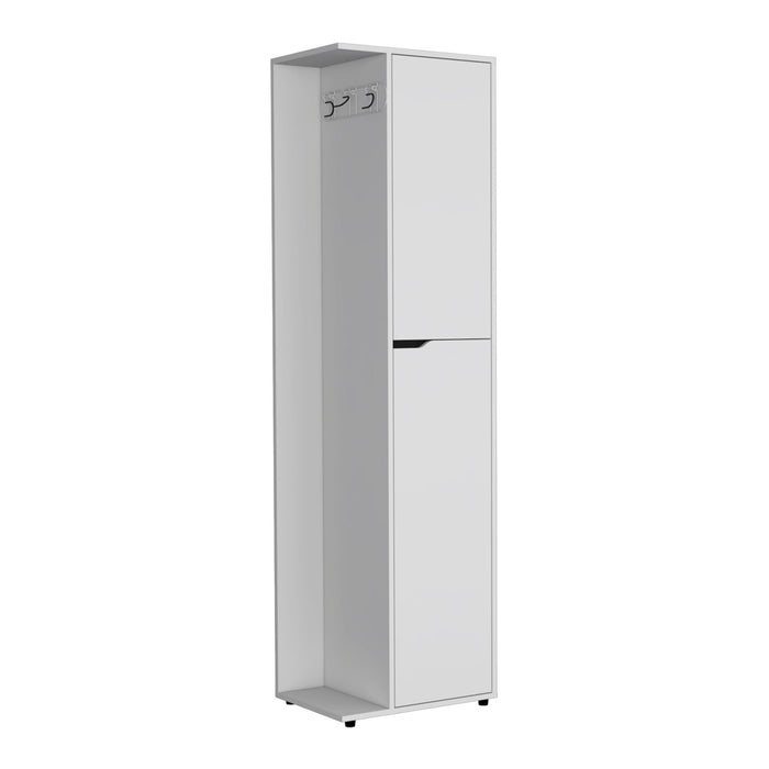 71" Wood Accent Cabinet With Two Doors - White