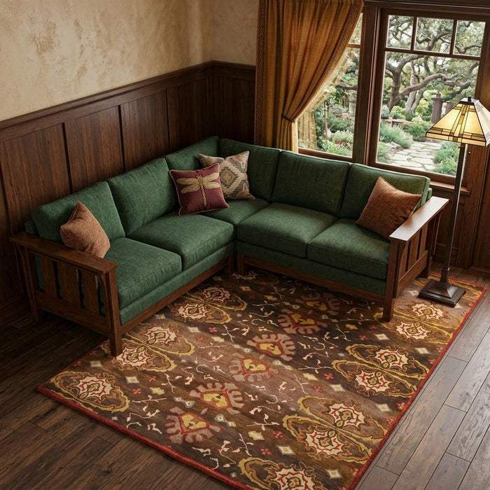 9' X 12' Wool Hand Knotted Area Rug (744343) - Brown / Red / Tan