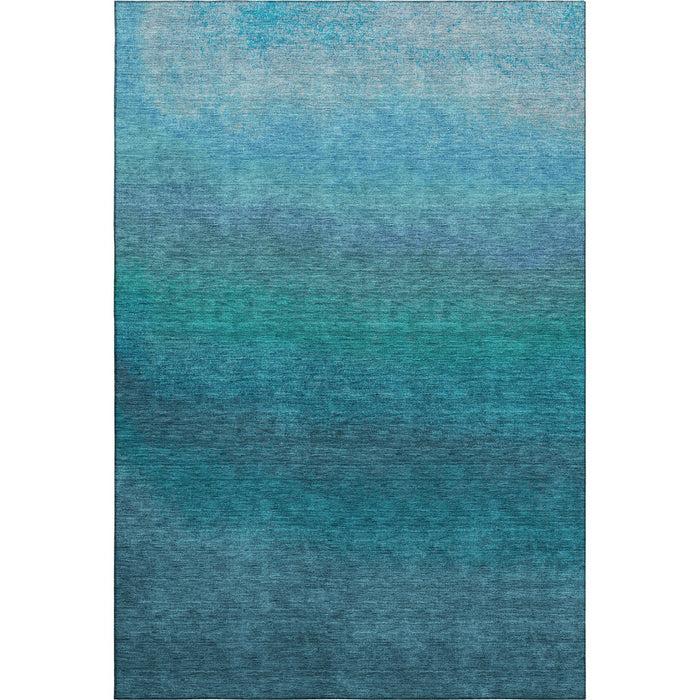 10' X 14' Ombre Washable Area Rug With UV Protection (710963) - Teal / Sky Blue