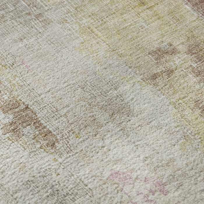 10' X 14' Abstract Washable Area Rug With UV Protection (695720) - Tan / Mauve / Ivory